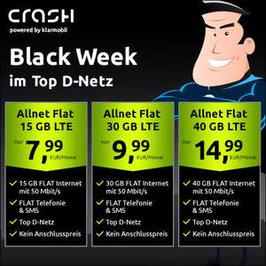 [Vodafone-Netz] - Crash Black Friday Angebote - 15 GB für 7,99€ | 30 GB für 9,99€ | 40 GB für 14,99€ | 50 Mbit/s | keine AG | eSIM kostenlos