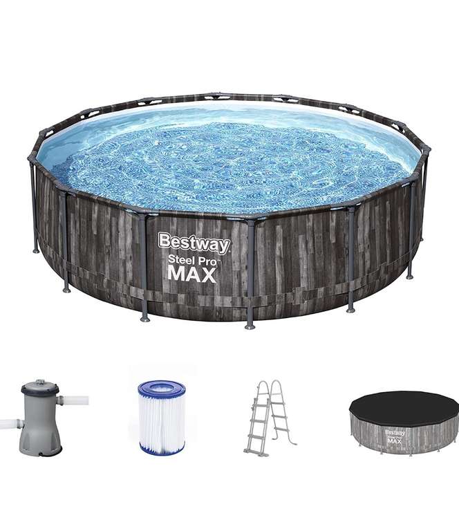 (Offline) Bestway Steel Pro Max Frame Pool Komplett-Set rund Ø 427 x 107 cm, dank 20%-Aktion auf alle Pools, Globus Supermarkt