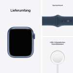 Apple Watch Series 7 (GPS + Cellular, 41mm) - Aluminiumgehäuse Blau, Sportarmband Abyssblau - Regular