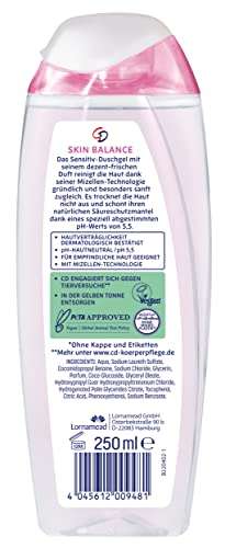 CD Mizellen DUSCHE SKIN BALANCE 250ML, sanfte Reinigung für empfindliche Haut, ohne Mikroplastik, vegan (Prime Spar-Abo)