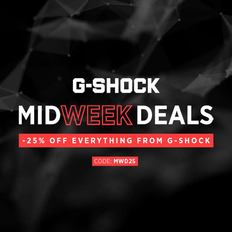 -25% auf das G-Shock Sortiment bei 43einhalb z. B. DW-5600CA-8ER