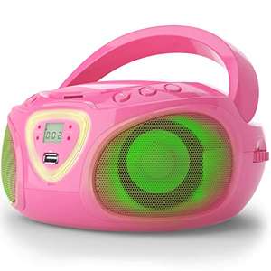 Auna Roadie CD Radio Boombox mit Bluetooth Pink (durch Coupon 30,09€)