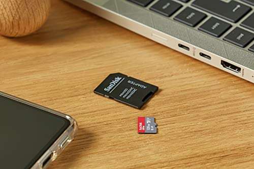 [Prime Only] SanDisk Ultra microSDXC UHS-I Speicherkarte 128 GB + Adapter (A1, Class 10, U1, bis zu 120 MB/s Lesen)