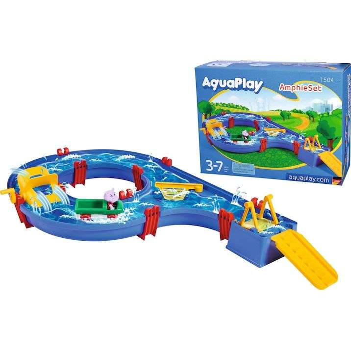 AquaPlay - AmphieSet inklusive Spielfigur Wilma (Hippo) + Amphibienfahrzeug (für Kinder ab 3 Jahre, 88x50x13 cm)