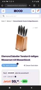 [ibood] Diamond Sabatier Tension 6-teiliges Messerset mit Messerblock für 105,90€ anstatt (ab) 149€