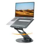 NULAXY Ausziehbare Laptop Ständer mit 360 Drehbarer Basis, Ergonomischer Laptopständer Höhenverstellbar bis 20