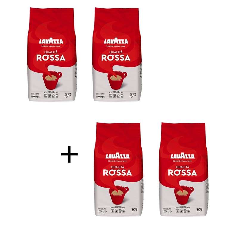 4 x 1kg Lavazza Kaffeebohnen "Qualità Rossa", 5/10 (8,64€/KG) [Lavazza.de]