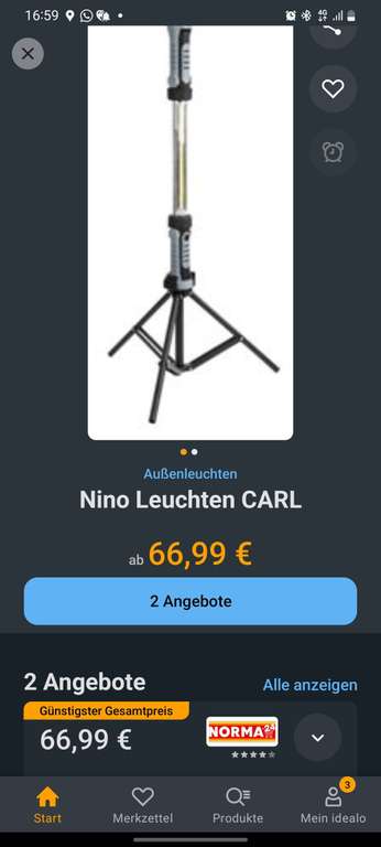 [Lokal Northeim] Nino Leuchten Akku-LED-Arbeitsleuchte CARL für 9,99€