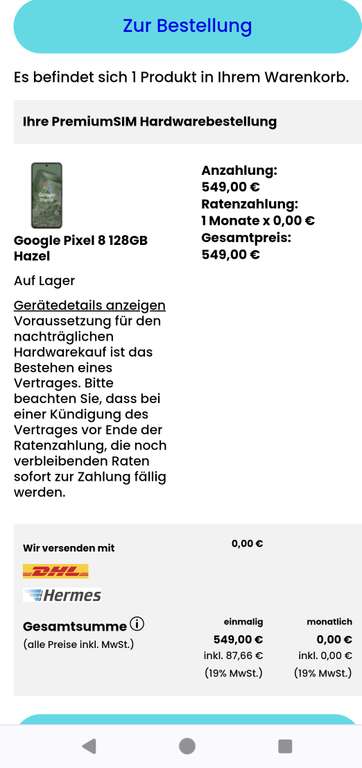 [Premiumsim] Google Pixel 8 / 8a 128GB