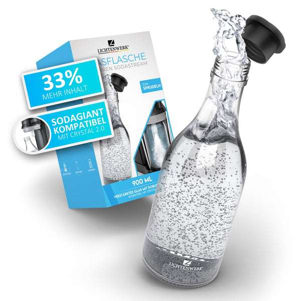 SodaGiant 900ml Glasflasche für SodaStream Crystal