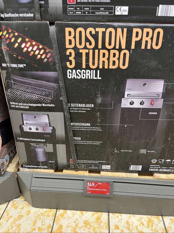 (LOKAL Aldi in Oberhausen) Boston Pro 3 Turbo Gasgrill