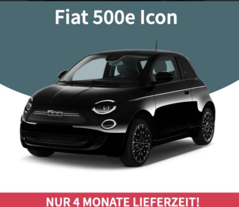 [Privatleasing] Elektro Fiat 500e ICON / 118 PS, 87 kW / große 42 kWh Batterie / 10000km / 24 Monate / 119€