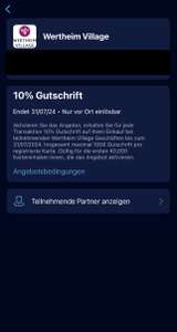 [AMEX Offers] ggf. personalisiert, 10% Gutschrift bei Wertheim Village
