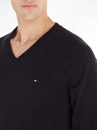 Tommy Hilfiger Herren Pullover V-Ausschnitt - schwarz, grau XS bis 3XL (Prime)