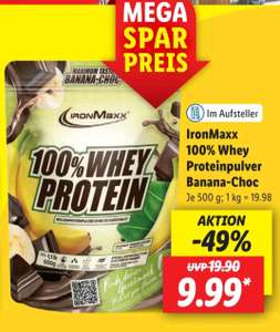 [Offline Lidl] IronMaxx 100% Whey Protein Pulver - Banana Choc 500g Beutel