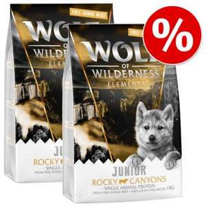 25 % Rabatt auf 2 x 1 kg Wolf of Wilderness Trockenfutter!