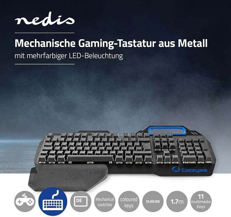 Bundle: Nedis Coatyss mechanische Tastatur (Gaote Outemu Blue, RGB) + Keogho Dual-Mode Gaming-Maus (kabellos oder kabelgebunden)