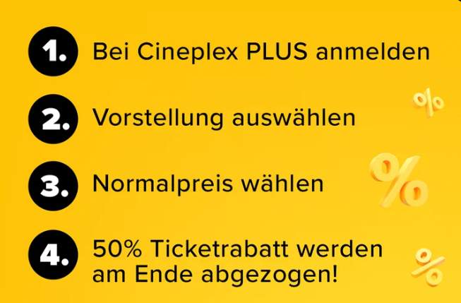 [Lokal] Cineplex PLUS Best Price Day – 50% Rabatt an jedem 1. Dienstag ...