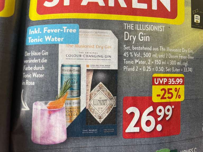 [ALDI Nord] The Illusionist Dry Gin + Fever Tree Tonic Water