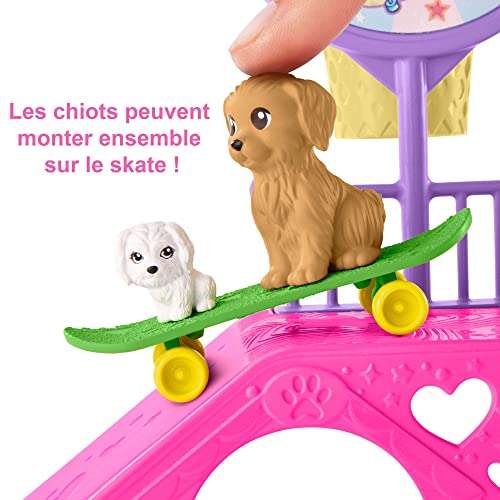 [Prime] Barbie Chelsea Serie mit Chelsea Puppe, Roller, Skateboard, Skaterrampe, Hund, Barbie Zubehör