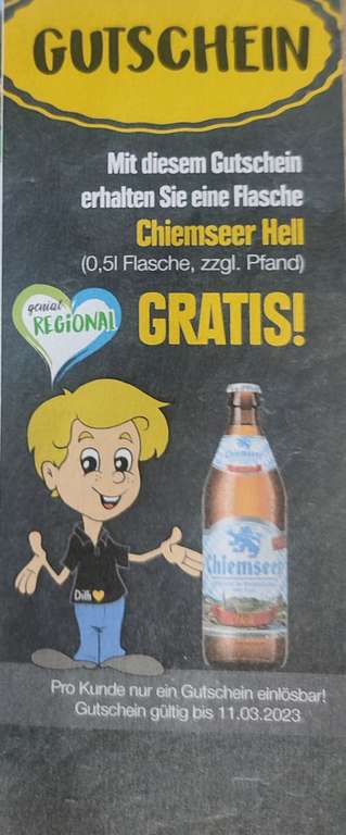 Regional Edeka Getränkemarkt Kelheim Chiemseer Hell Bier gratis