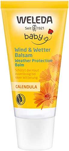 [PRIME/Sparabo] WELEDA Bio Baby Calendula Wind und Wetter Balsam, Naturkosmetik Gesichtscreme & Handcreme für den Schutz von trockener Haut