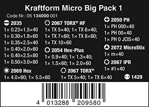 Prime - Wera Kraftform Micro Big Pack Schraubendrehersatz - Top-Preis