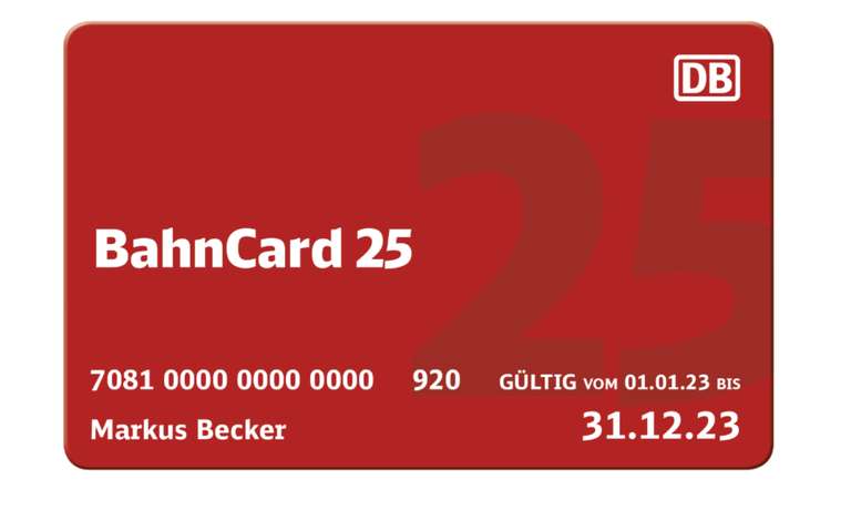 BahnCard 25 2. Klasse für Deutschland-Ticket-Inhaber*innen um 10,90 Euro günstiger