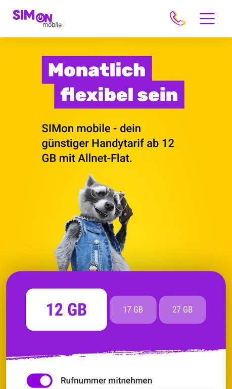 SIMon Mobile Vodafone 17GB/8,99€, 22GB/11,99€, 32GB/16,99€ 6Monate, mtl. kündbar Allnet/SMS Flat NEUKUNDEN