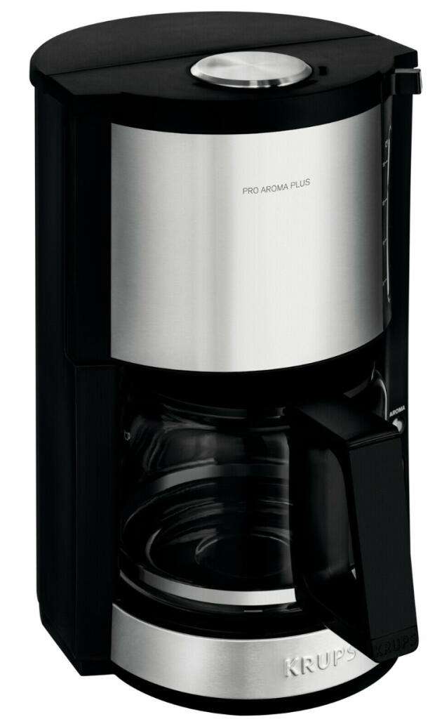 Krups ProAroma Plus KM3210 Kaffeemaschine (1100W, 1.25l Glaskanne für 10-15 Tassen, Aroma-Wahlschalter, 30min Warmhaltefunktion)
