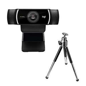 Logitech C922 PRO Webcam mit Stativ, Full-HD 1080p, 78° Sichtfeld, Autofokus, Belichtungskorrektur, H.264-Kompression, USB-Anschluss