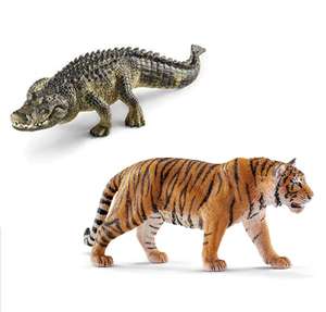schleich 14727 Alligator (19cm lang und beweglichen Unterkiefer) / 14729 Tiger (13cm lang) für 4,88€ (Prime)
