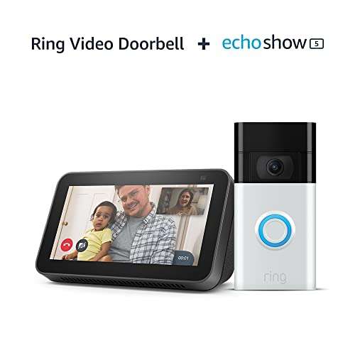 Ring Video Doorbell Nickel Matt + Echo Show 5 (2. Generation, 2021)