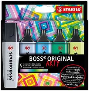 Textmarker - STABILO BOSS ORIGINAL - ARTY - 5er Pack - mit 5 verschiedenen Farben (PRIME)
