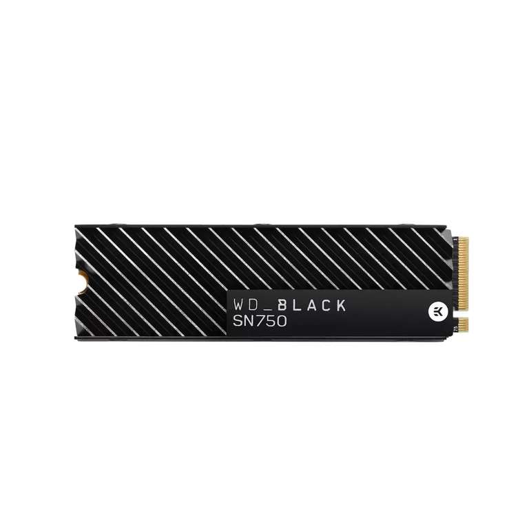 Western Digital WD_BLACK SN750 NVMe SSD inkl. Kühlkörper | PCIe 3.0 x4 | M.2 2280 | 3400MB/s / 2900MB/s | 2TB - 169,99€ / 500GB - 69,99€