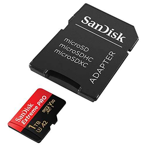 SanDisk 1 TB Extreme PRO microSDXC-Karte + SD-Adapter + RescuePRO Deluxe, bis zu 200 MB/s, mit A2 App Performance