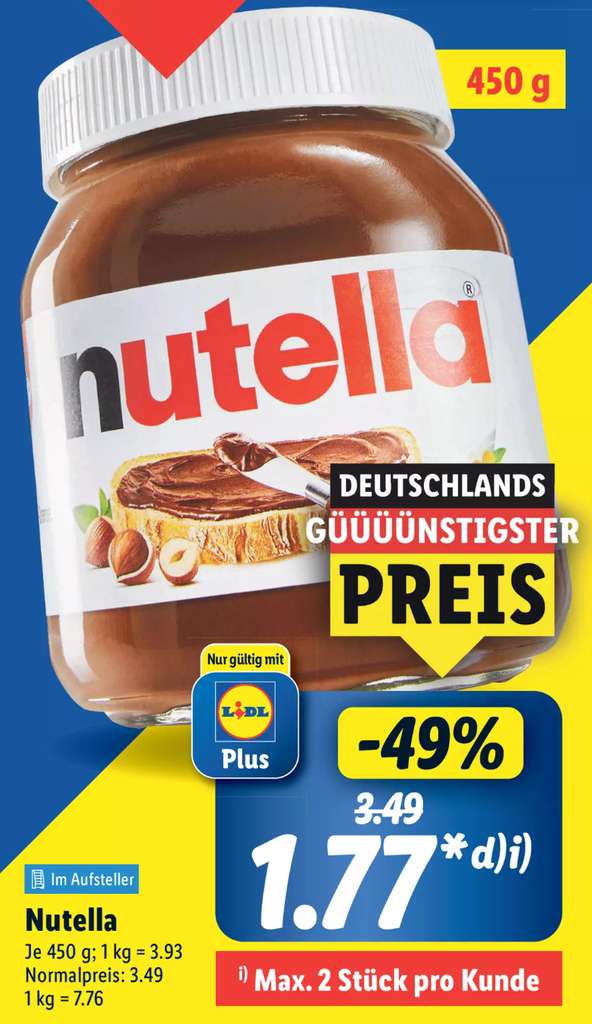 Verwunderlich Nutella 450g Angebot Diese Woche Bilder