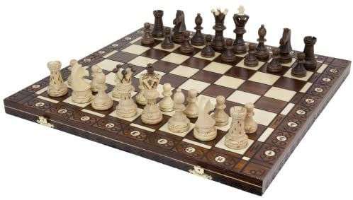 Schachspiel EL GRANDE 54cm x 54cm von Ambassador, großes Spielfeld, handgefertigt, faltbar [Amazon]