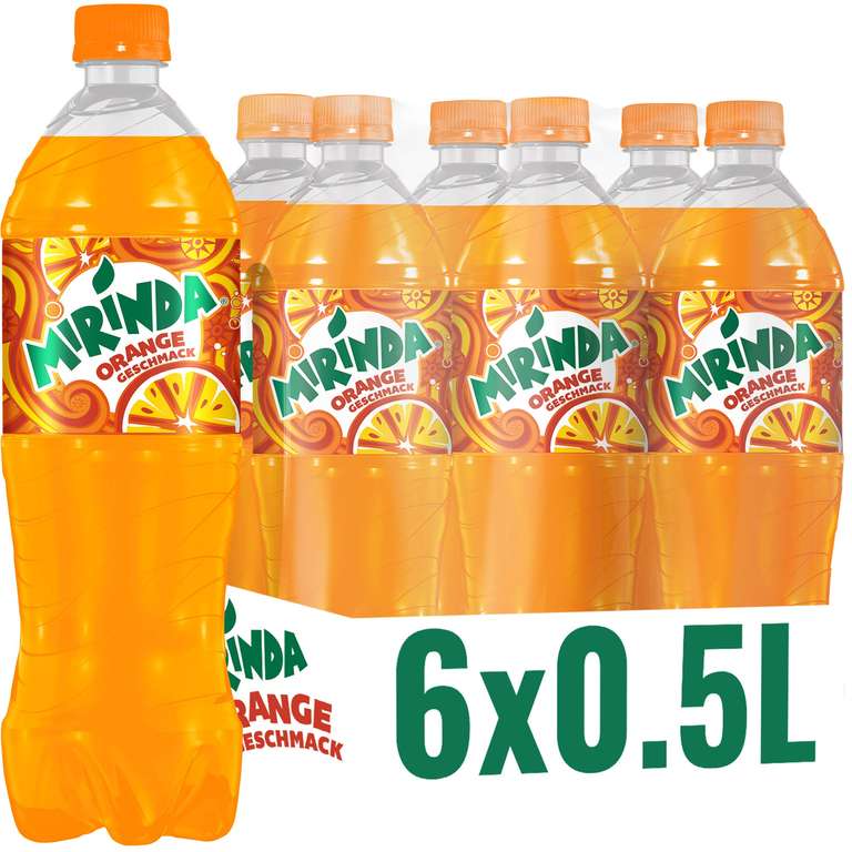 PFANDFEHLER Mirinda, Das Original in Orange Classic, Limonade mit fruchtigem Orangengeschmack, EINWEG (6 x 0.5 l) [PRIME/Sparabo]
