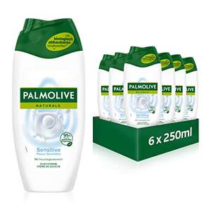 Palmolive Duschgel Naturals Sensitive 6x250ml - Cremedusche mit Feuchtigkeitsmilch (4,75€ möglich) (Prime Spar-Abo)