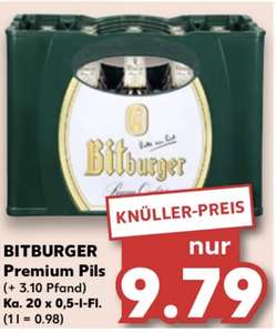 Bitburger Bier 20x0,5L Kiste für 9,79€ bei Kaufland ab 16.05