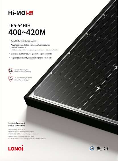 95€ pro Module LONGI 405W Solarmodule mit schwazem Rahmen ganz Palette (36 Stücke) PLUS kostenloser Versand