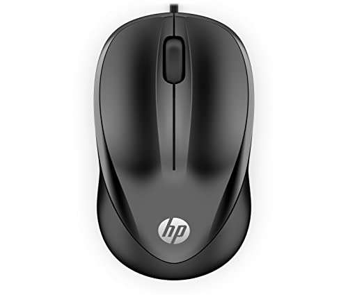 HP Maus 1000 - kabelgebunden, 1.200 DPI, USB-Anschluss, rechts- und linkshändig nutzbar, schwarz @Prime