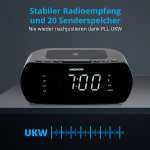 MEDION LIFE E66519 Uhrenradio mit kabelloser Ladestation (PLL-UKW Radio, Qi Schnellladepad, Bluetooth 5.0, 1 W RMS Ausgangsleistung)