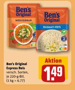 ~Rewe~ Ben‘s Original Express Reis im Angebot und Marktguru 0,40€ Cashback