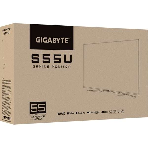 Gigabyte S55U Monitor, 55", 4k, 120hz, FreeSync