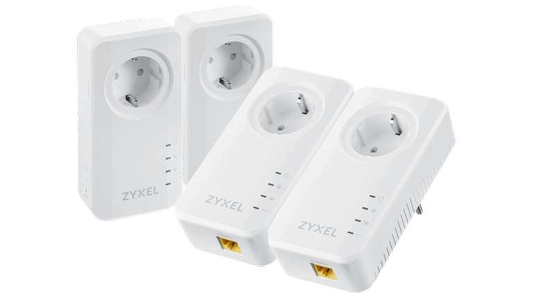 4x Zyxel G.hn 2 Powerline Pass-thru Gigabit Ethernet-Adapter