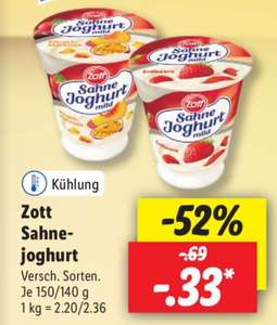 Zott Sahnejogurt für 0,33€