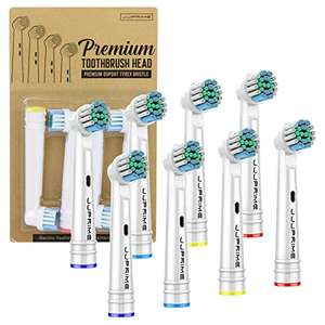 Ersatzbürsten für elektrische Zahnbürsten, kompatibel mit Oral B/Braun 8 Stück (Prime)