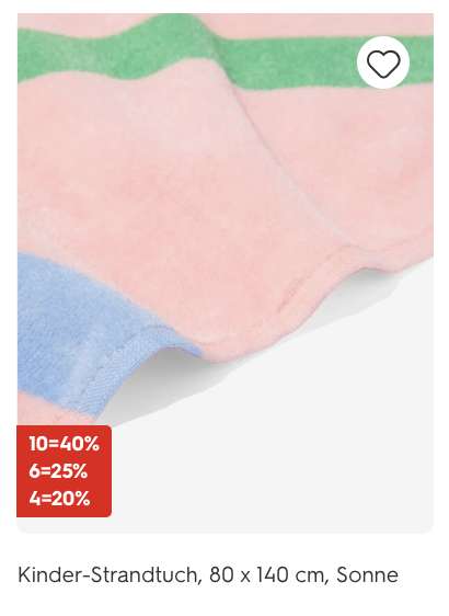 Stapelrabatt auf Handtücher | 4=20% 6=25% 10=40% | z.B. 10x Handtuch 50x100cm, schwere Qualität 500g/m², versch. Farben (2,70€/Handtuch)